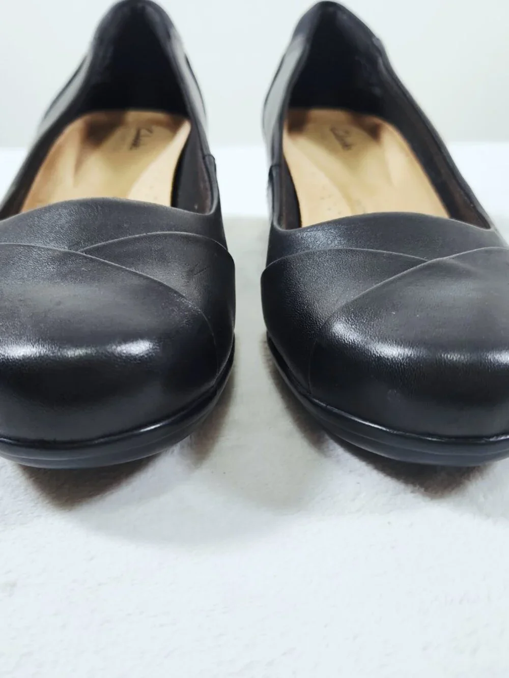 Clarks Collection Womens Shoes Size 8 Wide Black Ultimate Comfort 2 Inch Heel